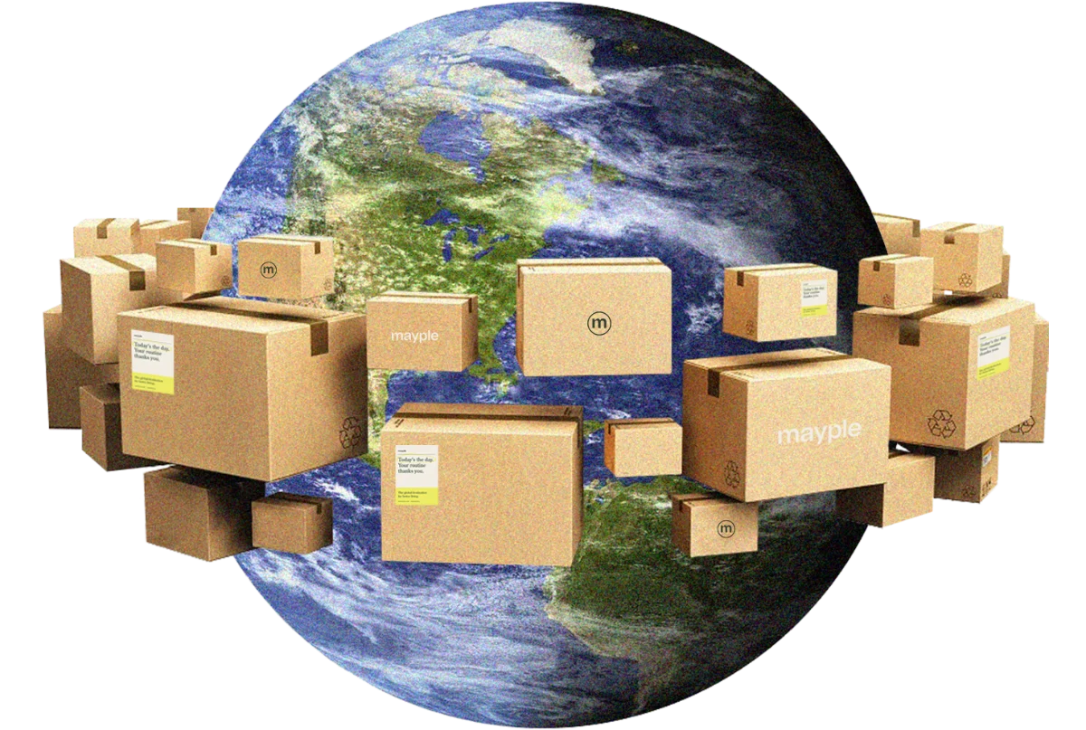 Packages orbiting the earth