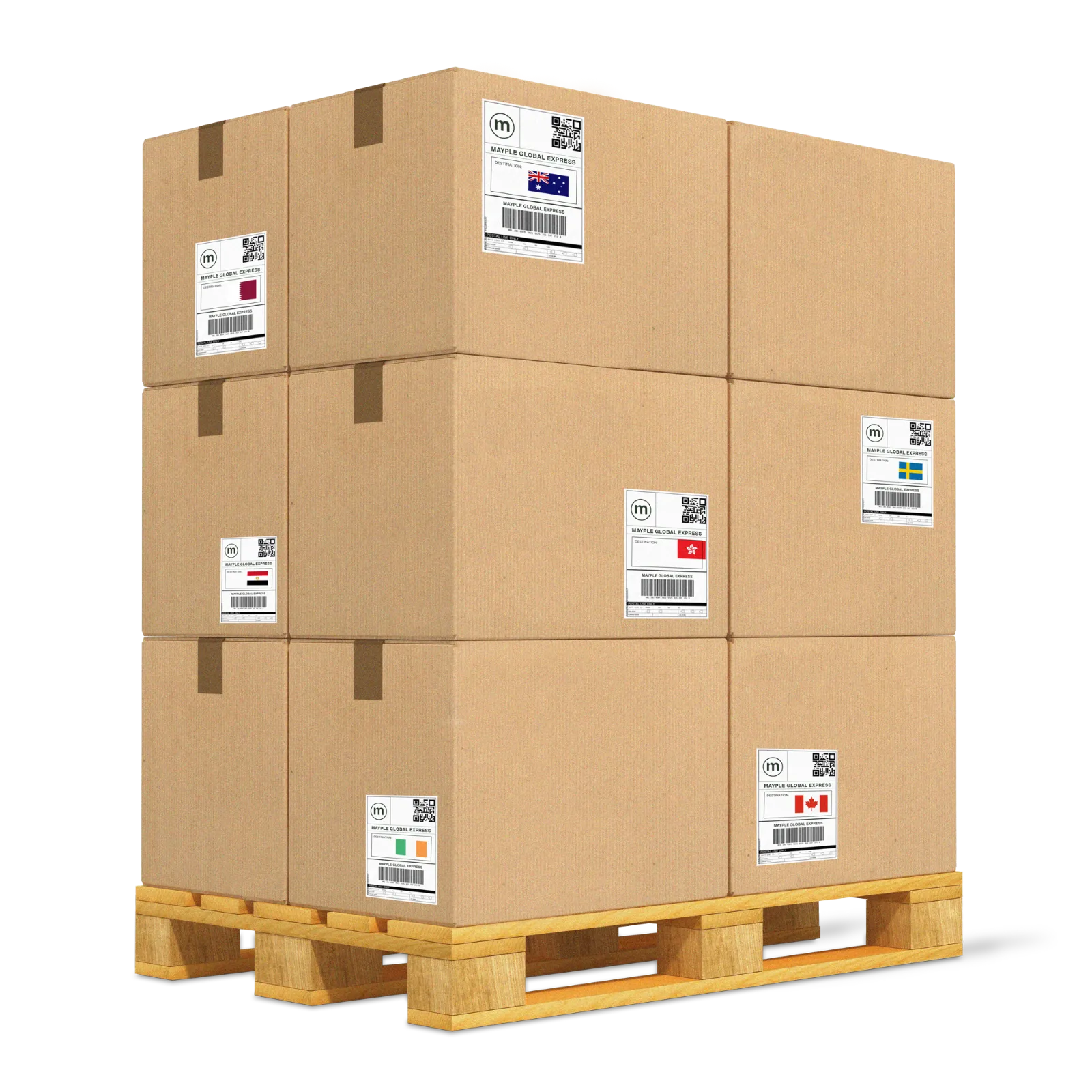 Palletised inventory awaiting dispatch
